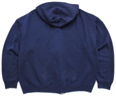 画像2: 90s メキシコ製 RUSSELLラッセル 無地 スウェット ジップパーカー 紺 XL★フーディー ブランク (2)