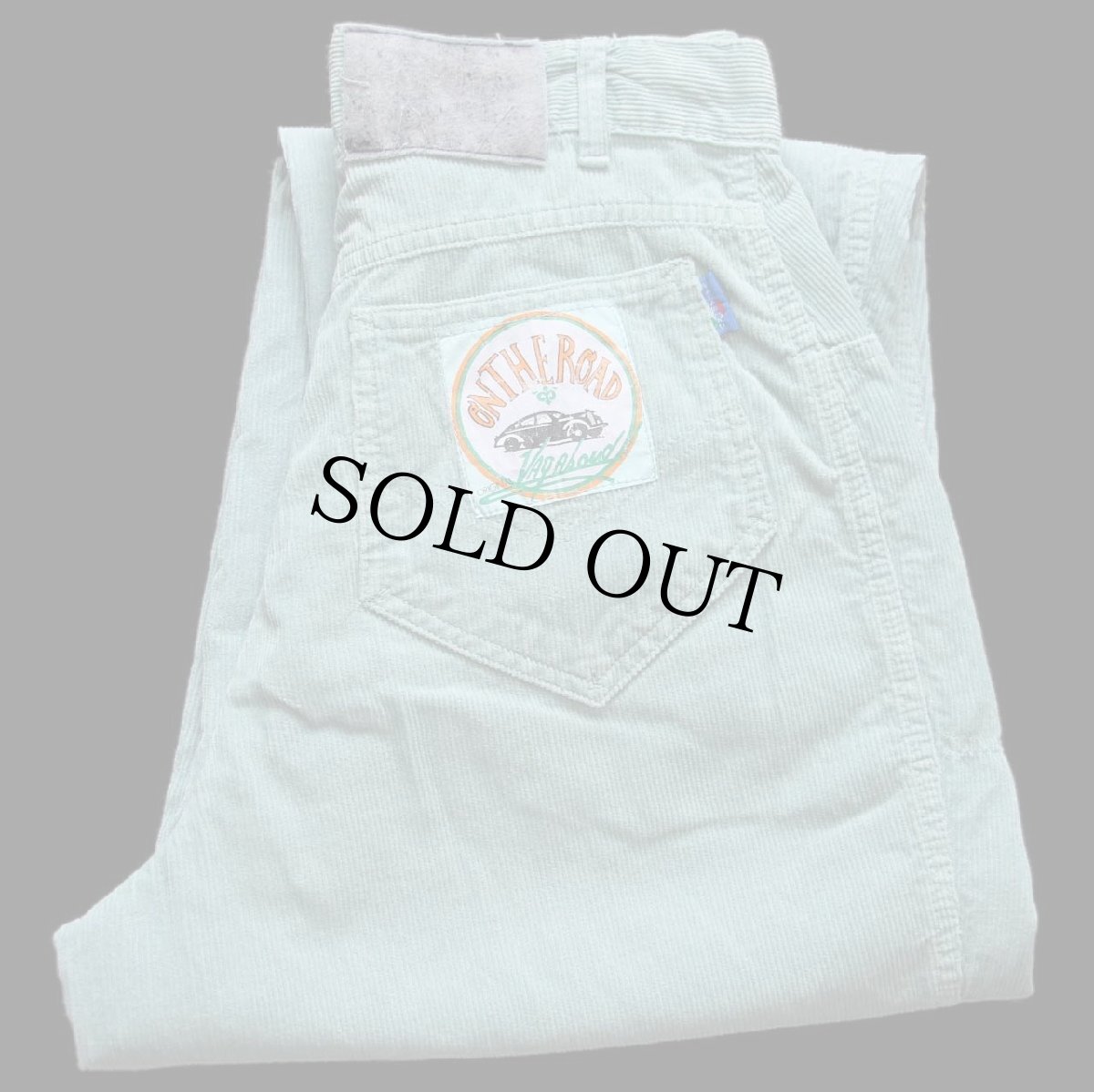 画像1: 80s イタリア製 VAGABOND コーデュロイ バギーパンツ ミント W29 (1)