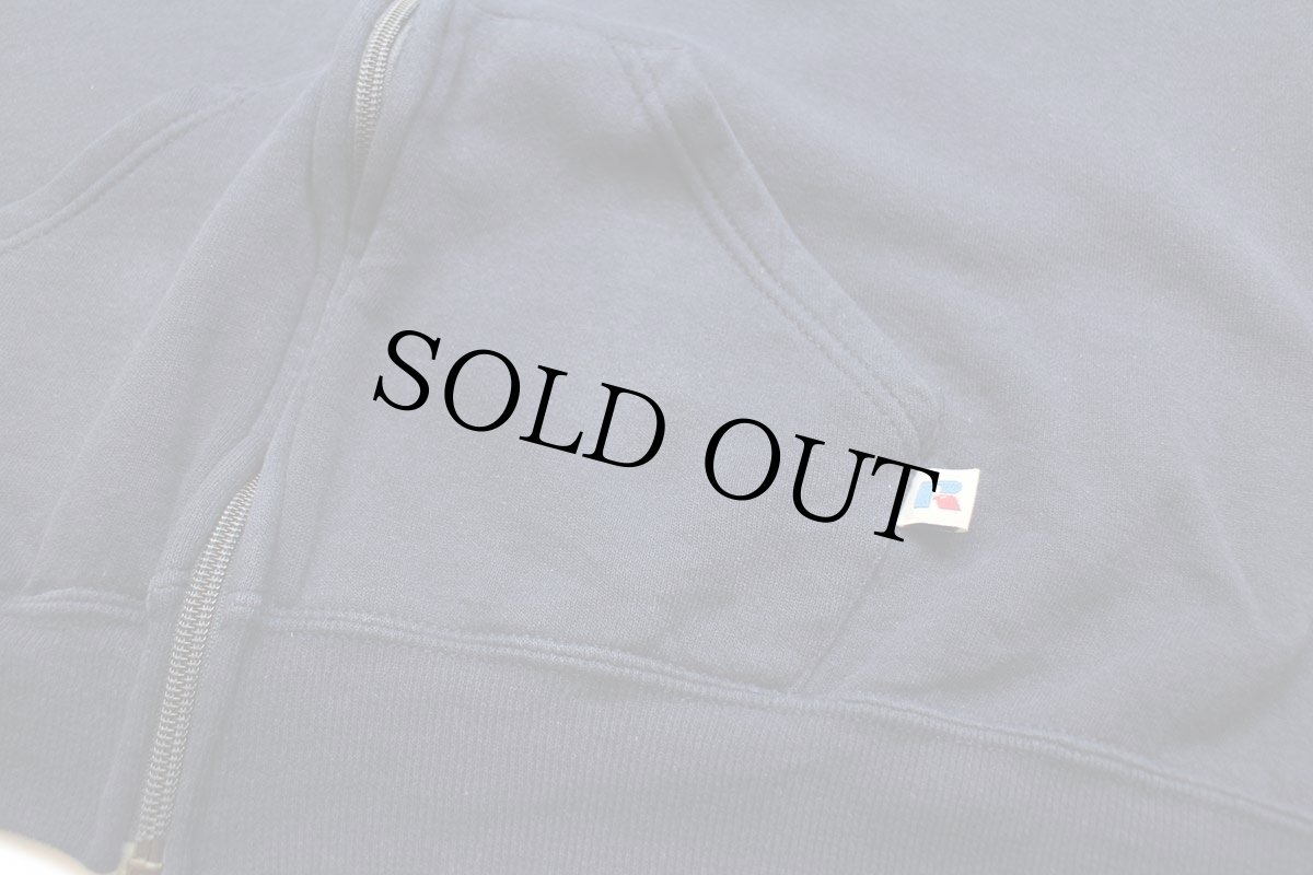 画像5: 90s メキシコ製 RUSSELLラッセル 無地 スウェット ジップパーカー 紺 XL★フーディー ブランク (5)