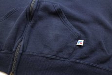 画像5: 90s メキシコ製 RUSSELLラッセル 無地 スウェット ジップパーカー 紺 XL★フーディー ブランク (5)