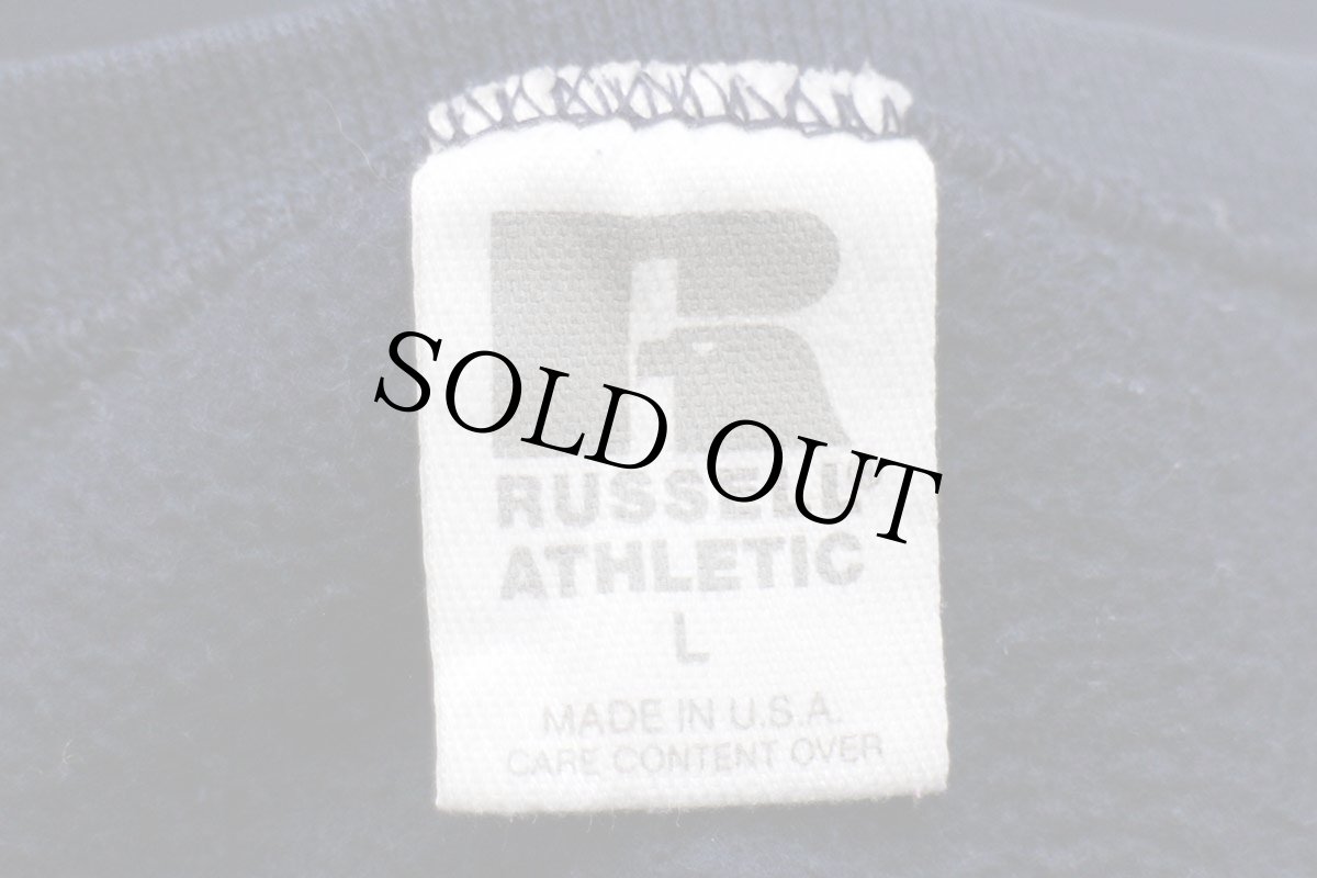 画像4: 90s USA製 RUSSELLラッセル 無地 スウェット 紺 L★ブランク (4)