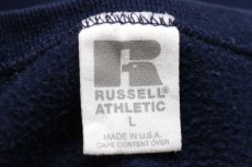 画像4: 90s USA製 RUSSELLラッセル 無地 スウェット 紺 L★ブランク (4)