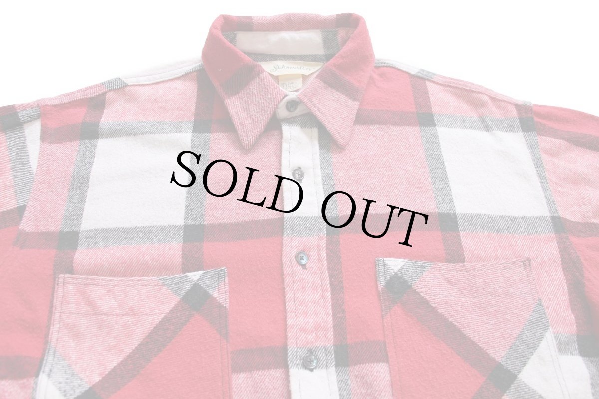 画像3: 90s USA製 JCPenney STJOHN'SBAY チェック コットン フランネルシャツ LT-T (3)