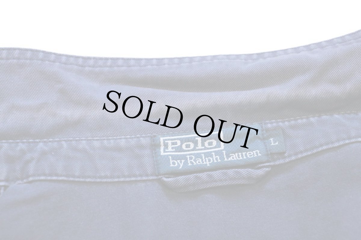 画像5: 90s ポルトガル製 ポロ ラルフローレン ワンポイント チンスト付き コットンジャケット ナス紺 フェード L (5)