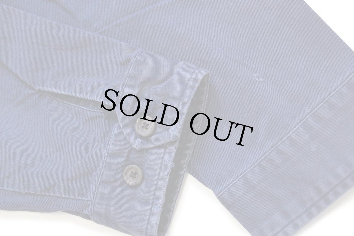 画像7: 90s ポルトガル製 ポロ ラルフローレン ワンポイント チンスト付き コットンジャケット ナス紺 フェード L (7)