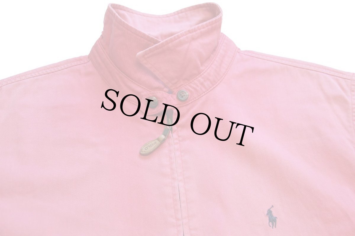 画像3: 90s ポルトガル製 ポロ ラルフローレン ワンポイント チンスト付き コットンジャケット ピンク フェード L (3)