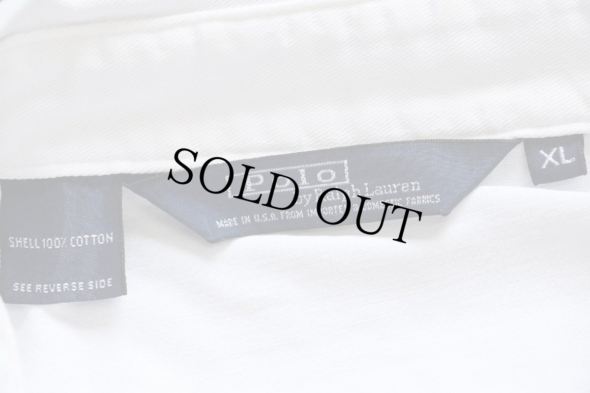 画像4: 80s USA製 ポロ ラルフローレン ワンポイント チンスト付き コットンジャケット 白 XL (4)