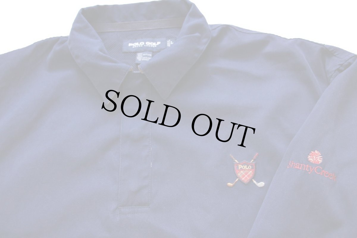 画像3: 90s POLO GOLF ラルフローレン Shanty Creek 刺繍 プルオーバー ポリエステルジャケット 紺 L (3)