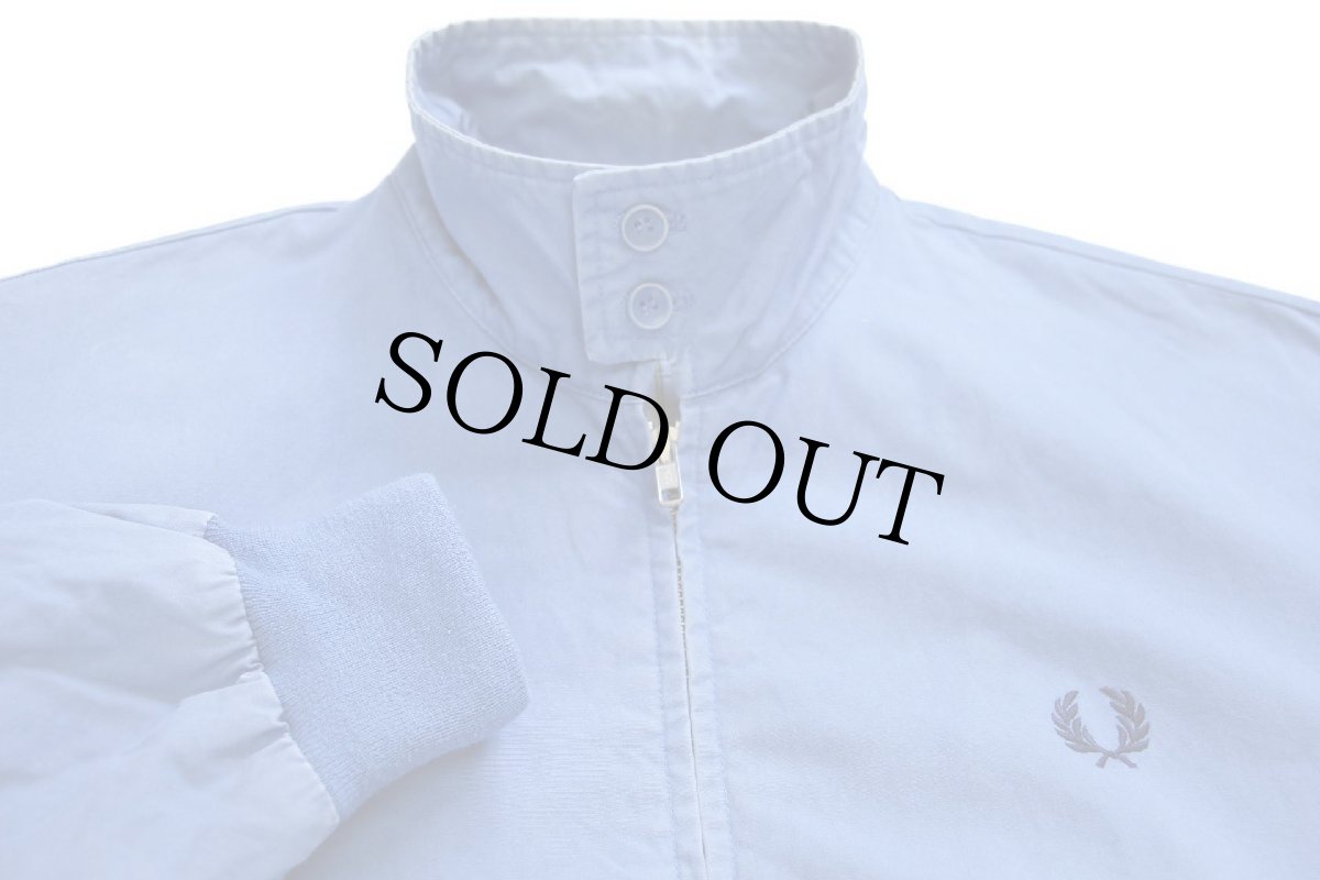 画像3: FRED PERRYフレッドペリー ワンポイント タータンチェックライナー コットン ハリントンジャケット 薄青 42 (3)