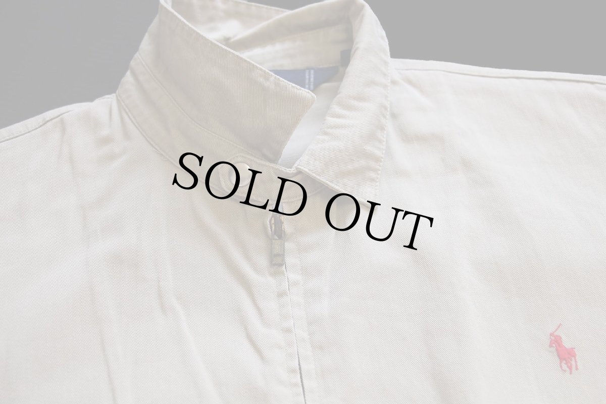 画像3: 90s ポロ ラルフローレン ワンポイント チンスト付き コットンジャケット カーキ L (3)