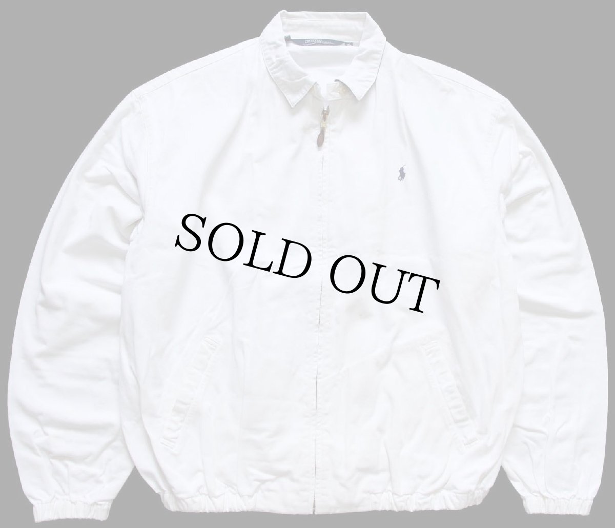 画像1: 80s USA製 ポロ ラルフローレン ワンポイント チンスト付き コットンジャケット 白 XL (1)