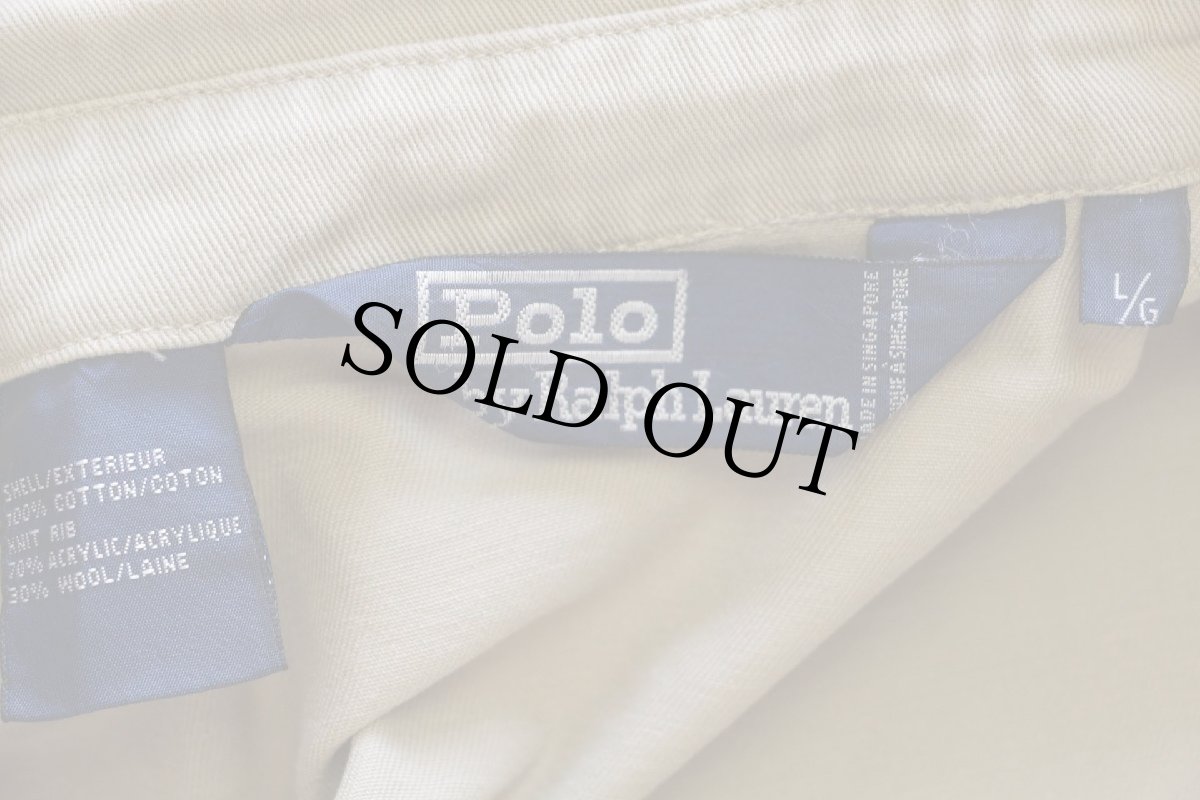 画像4: 90s ポロ ラルフローレン ワンポイント チンスト付き コットンジャケット カーキ L (4)