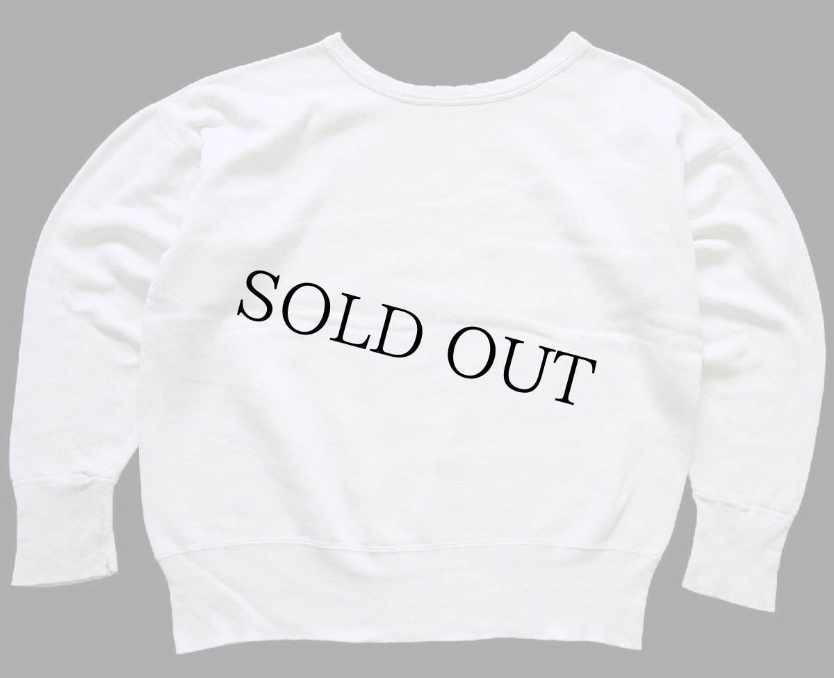 画像2: 50s UNKNOWN 無地 コットン スウェット ボロ オートミール★ブランク (2)