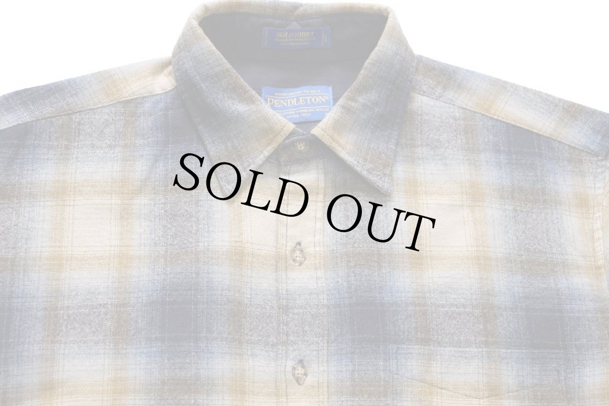 画像3: メキシコ製 PENDLETONペンドルトン SOLO SHIRT オンブレチェック ウールシャツ M (3)
