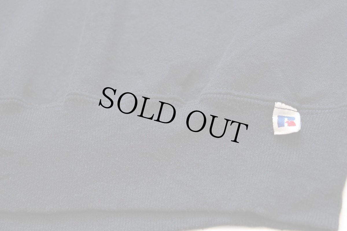 画像5: 90s USA製 RUSSELLラッセル 無地 前V スウェット 黒 フェード XL★ブランク (5)