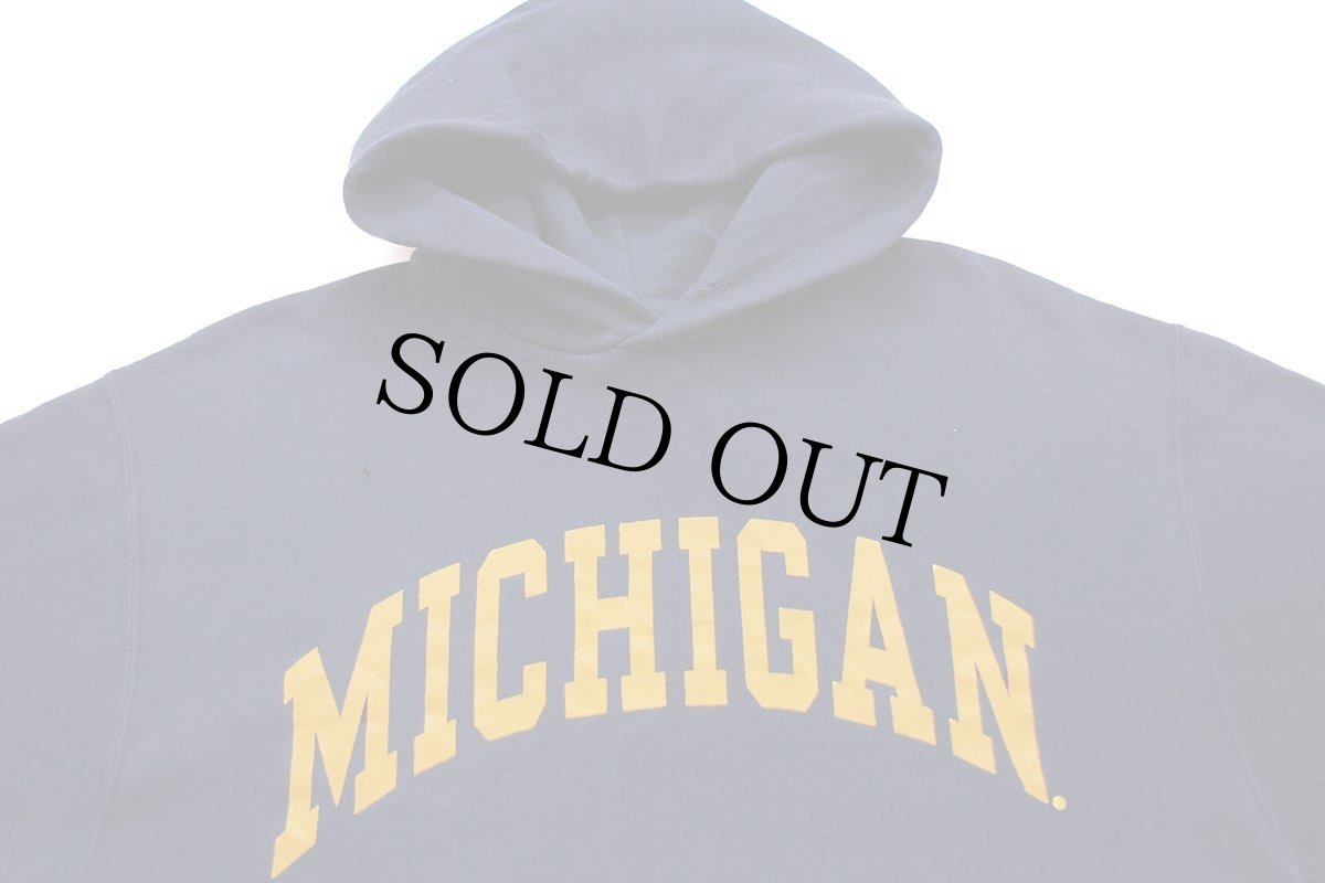 画像3: 90s メキシコ製 RUSSELLラッセル MICHIGAN スウェットパーカー 紺 M (3)