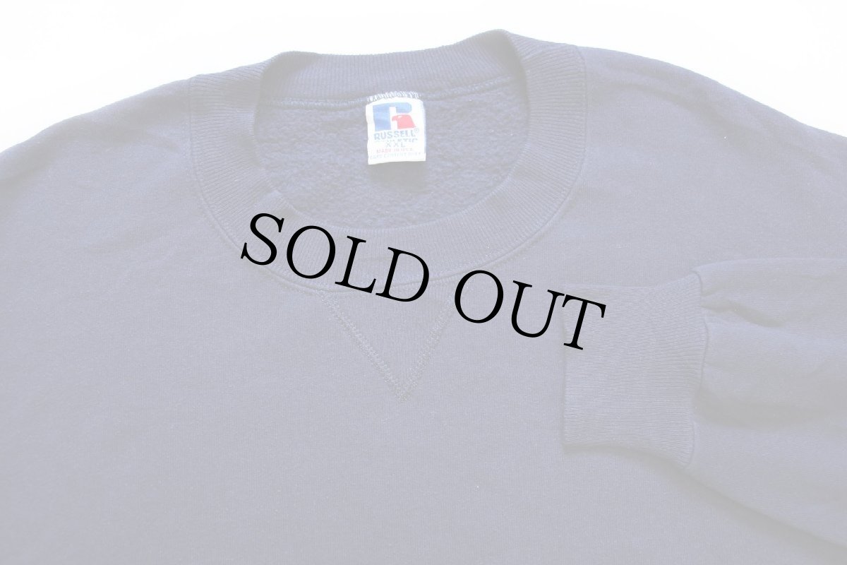 画像3: 90s USA製 RUSSELLラッセル 無地 前V スウェット ナス紺 XXL★01 特大 ブランク (3)