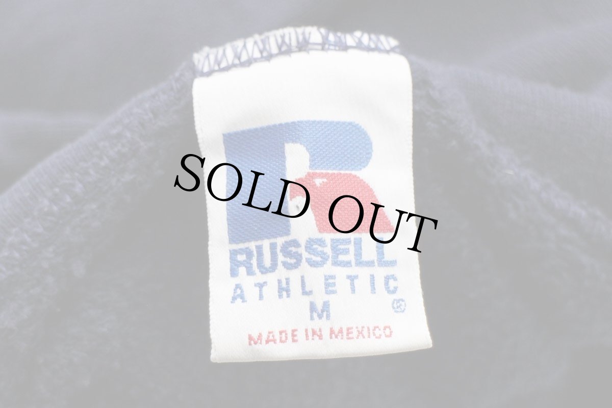 画像4: 90s メキシコ製 RUSSELLラッセル MICHIGAN スウェットパーカー 紺 M (4)