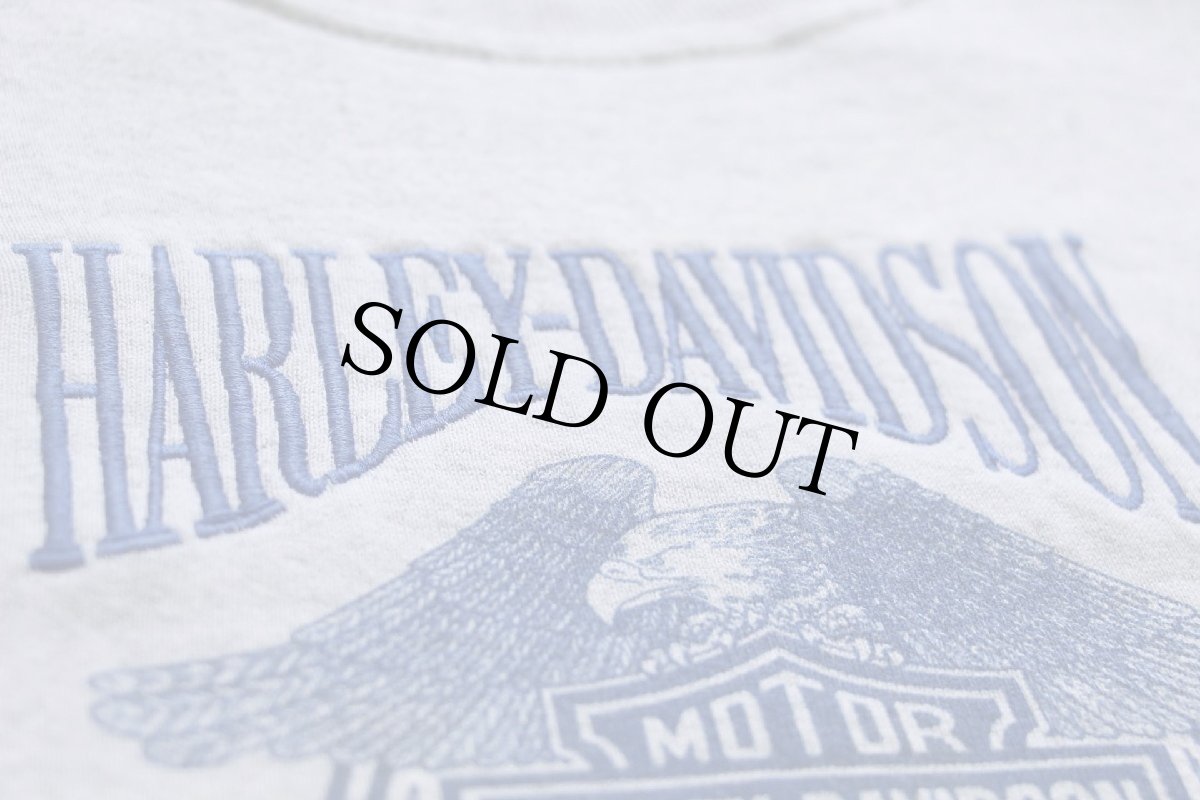 画像4: 90s USA製 HARLEY-DAVIDSON ハーレー ダビッドソン ロゴ刺繍 POLICE 1 スウェット 杢ライトグレー XL (4)