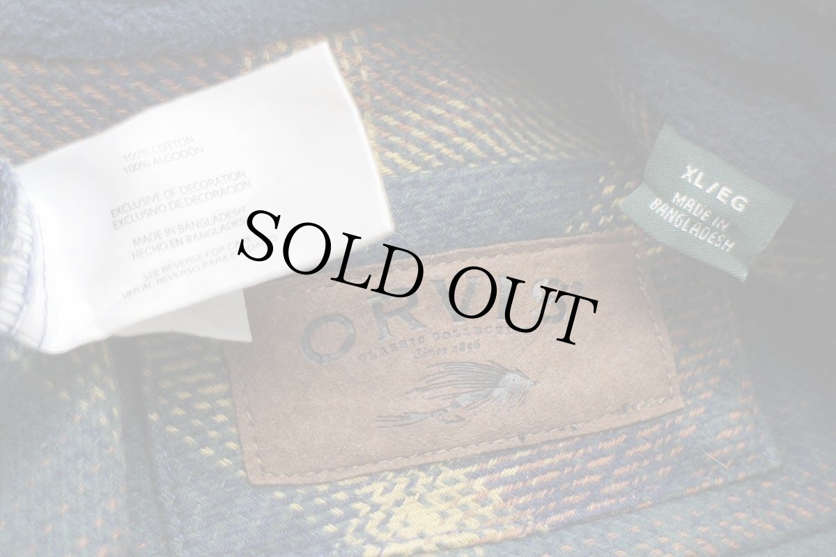 画像4: ORVISオービス オンブレチェック ポケット付き コットン フランネルシャツ XL (4)