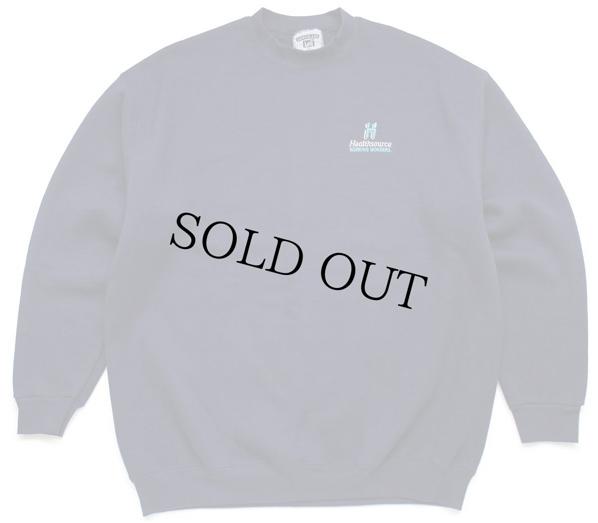 画像1: 90s USA製 Leeリー Healthsource 刺繍 モックネック スウェット 紺 XL (1)