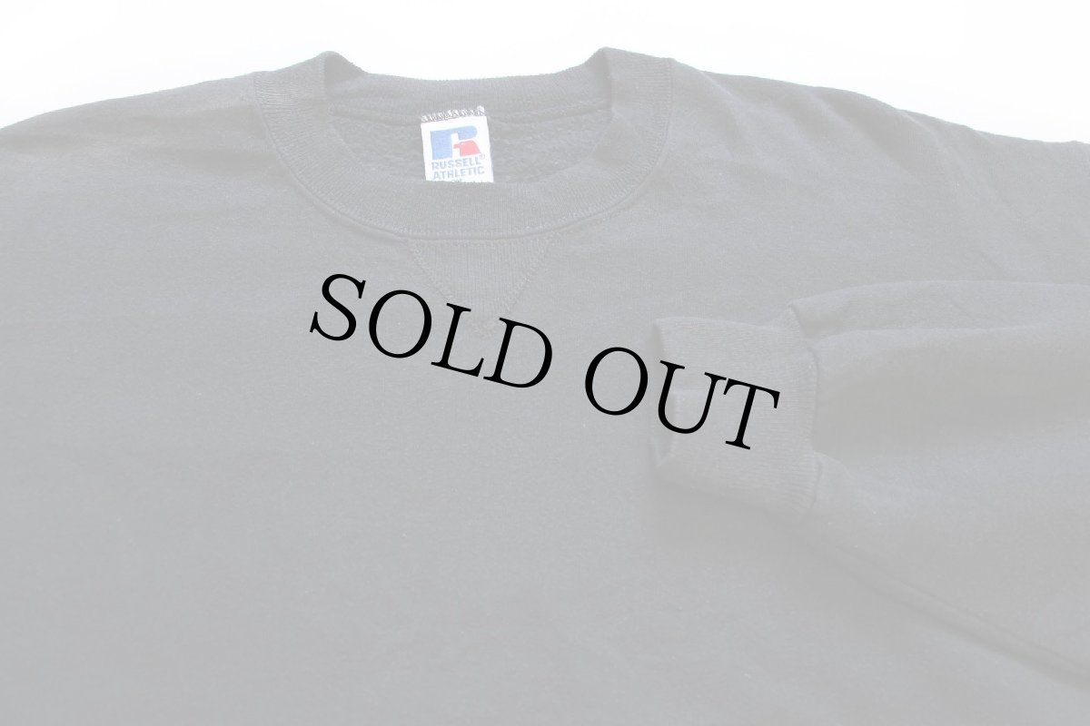 画像3: 90s USA製 RUSSELLラッセル 無地 前V スウェット 黒 フェード XL★ブランク (3)