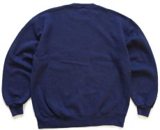 画像2: 90s USA製 RUSSELLラッセル 無地 前V スウェット 紺 L★ブランク (2)