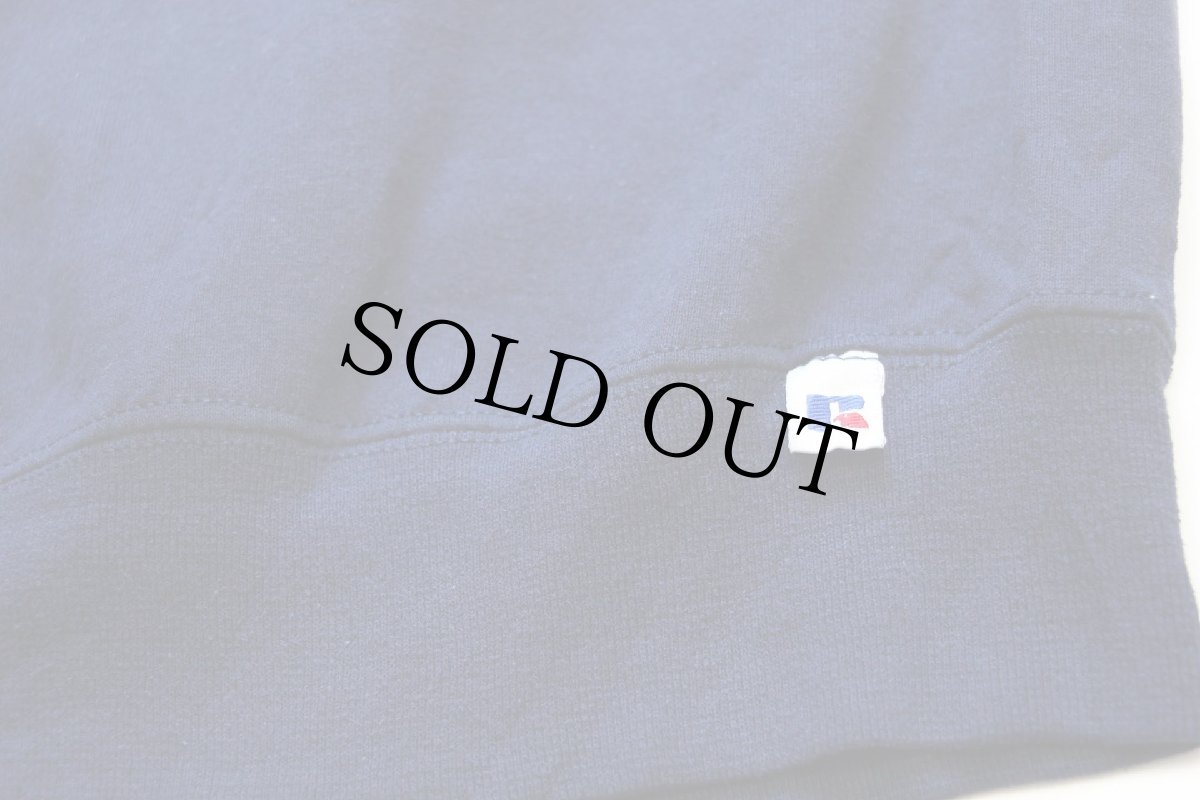 画像5: 90s USA製 RUSSELLラッセル 無地 前V スウェット 紺 L★ブランク (5)