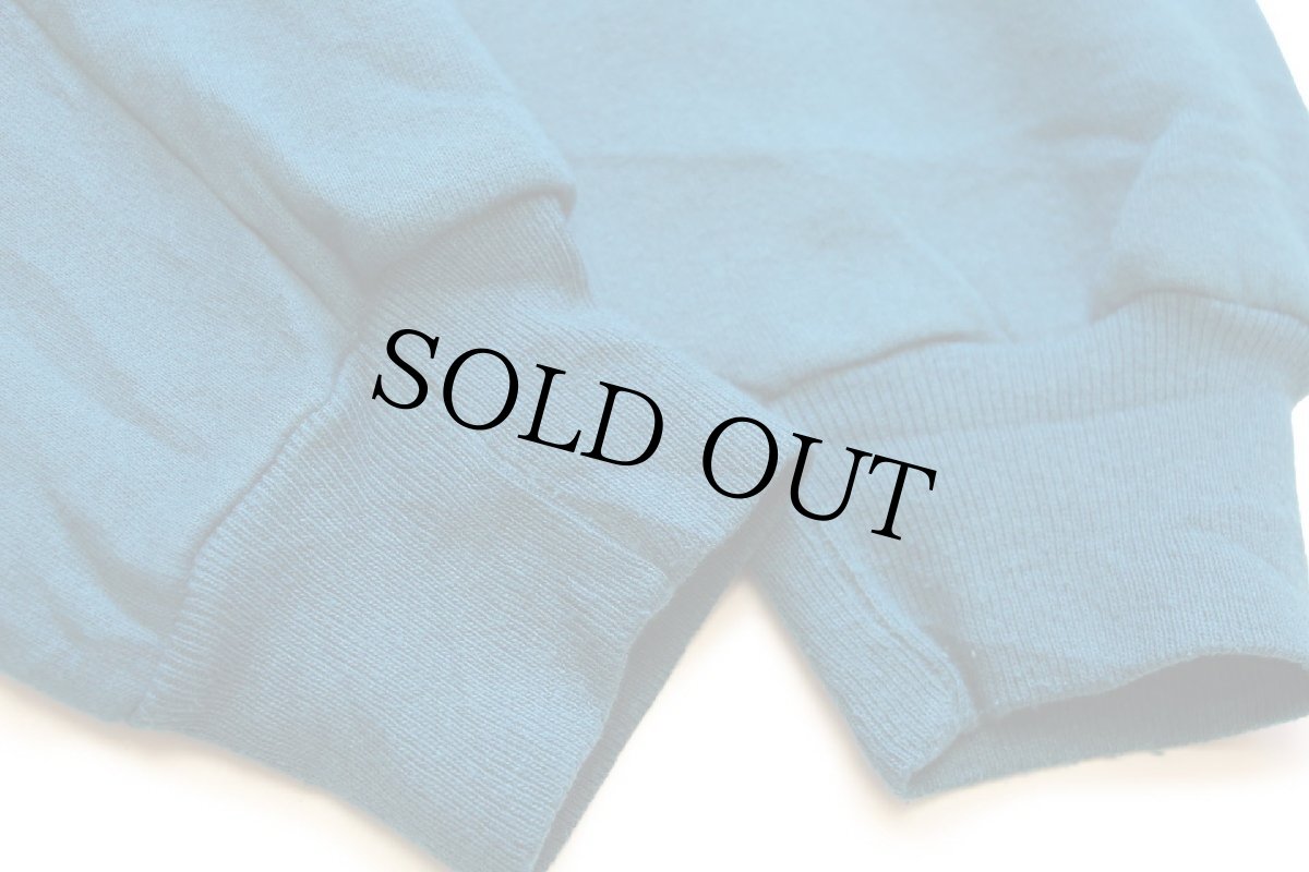 画像6: 90s USA製 RUSSELLラッセル 無地 前V スウェット 青緑 XL★ブランク (6)