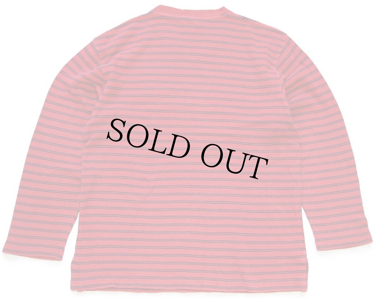 画像3: 90s ポロ ラルフローレン ボーダー Vネック コットン カットソー 赤×紺 ボーイズL (3)