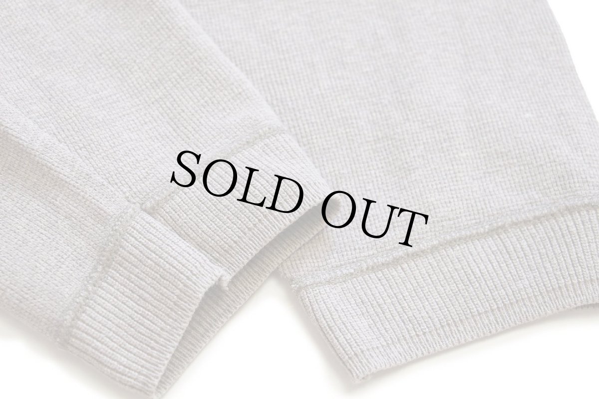 画像7: 90s USA製 LANDS'ENDランズエンド ヘンリーネック コットン カットソー グレーベージュ (7)