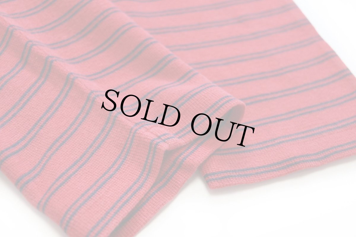 画像7: 90s ポロ ラルフローレン ボーダー Vネック コットン カットソー 赤×紺 ボーイズL (7)