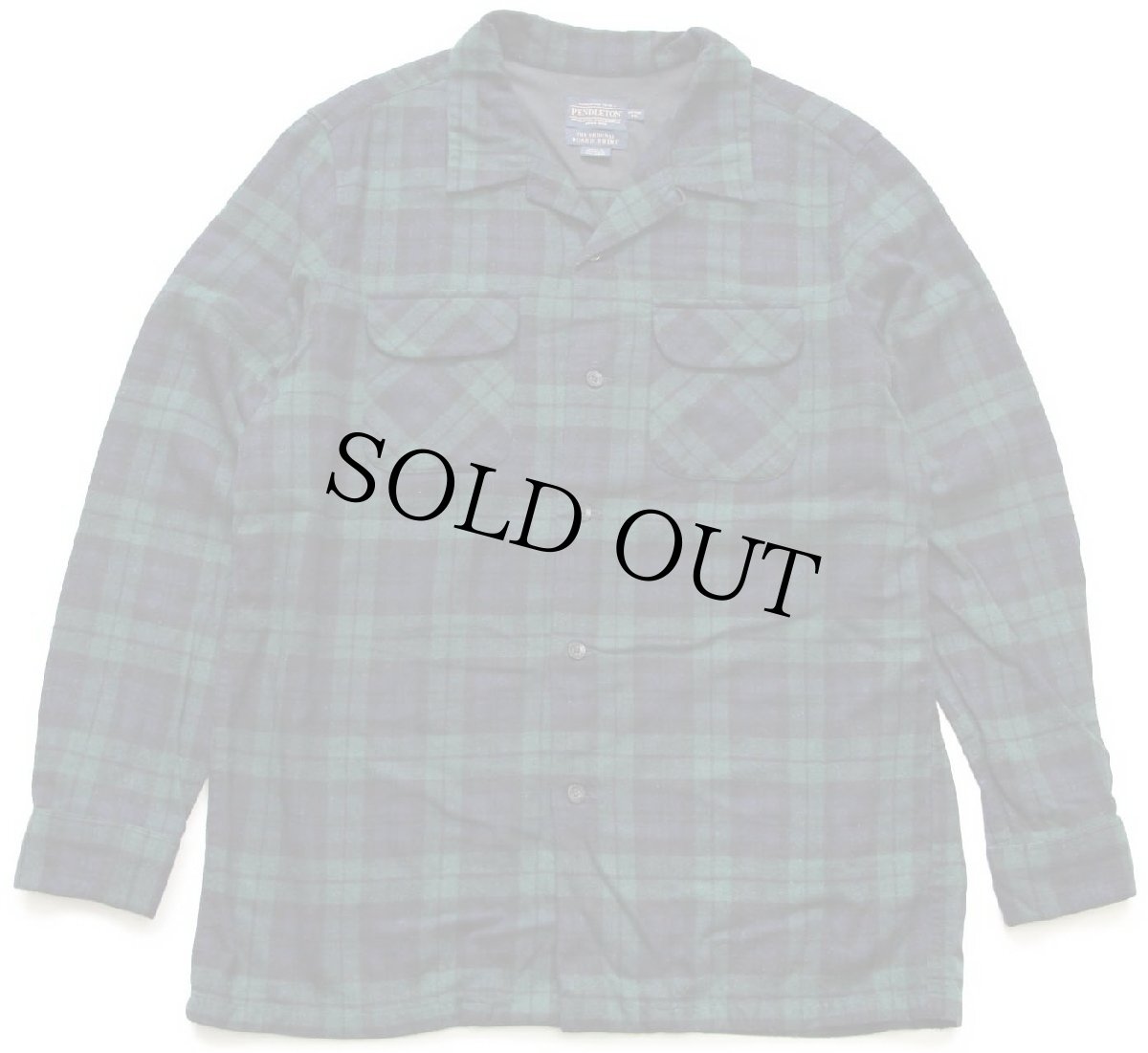 画像1: メキシコ製 PENDLETONペンドルトン BOARD SHIRT ブラックウォッチ タータンチェック ウール オープンカラーシャツ XL (1)