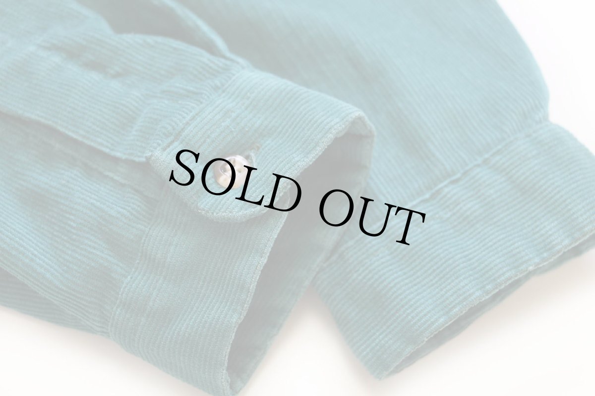 画像7: 80s USA製 L.L.Bean 丸襟 マキシ丈 コーデュロイ シャツワンピース エメラルドグリーン 20 (7)