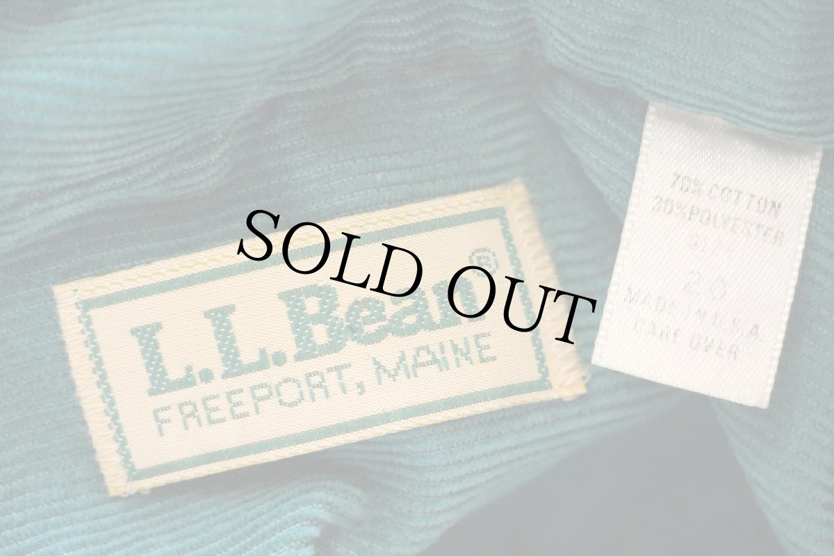 画像5: 80s USA製 L.L.Bean 丸襟 マキシ丈 コーデュロイ シャツワンピース エメラルドグリーン 20 (5)