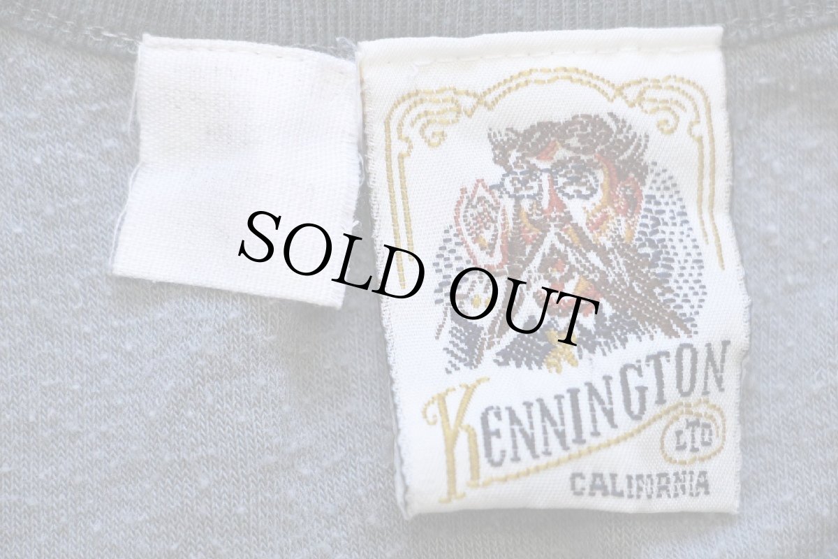 画像4: 70s KENNINGTONケニントン 無地 ヘンリーネック パイルTシャツ グレー M (4)