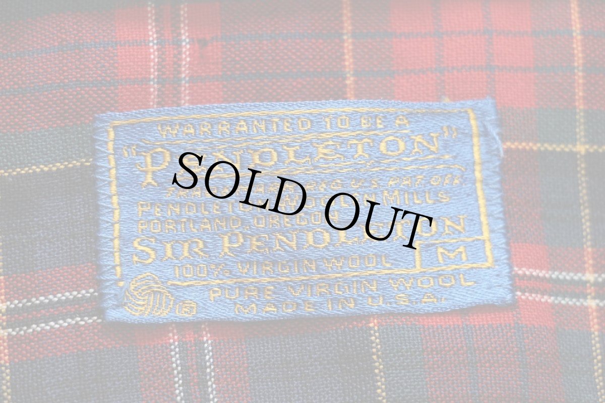 画像4: 70s USA製 SIR PENDLETONサーペンドルトン AUTHENTIC MACPHERSON RED TARTAN タータンチェック ボタンダウン ウールシャツ M (4)