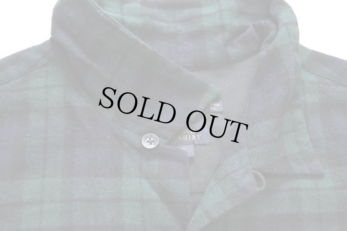 画像3: メキシコ製 PENDLETONペンドルトン BOARD SHIRT ブラックウォッチ タータンチェック オープンカラー ウールシャツ XL (3)