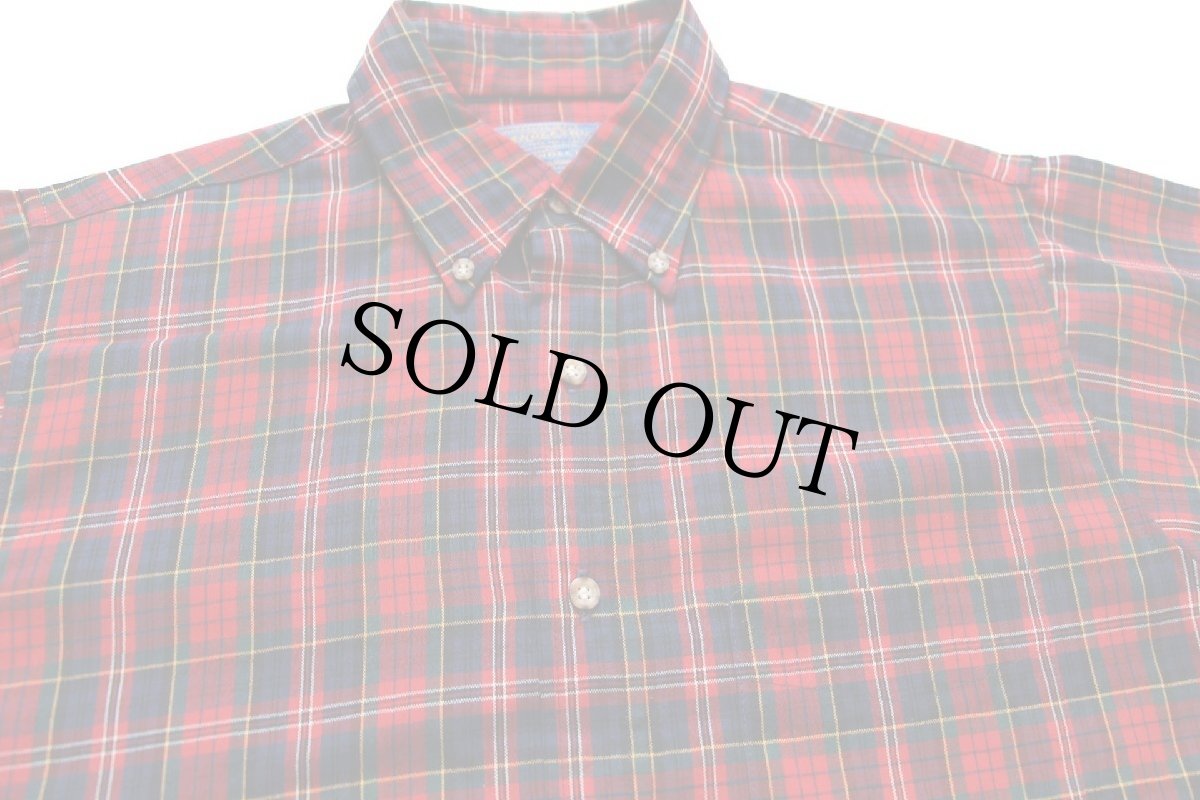画像3: 70s USA製 SIR PENDLETONサーペンドルトン AUTHENTIC MACPHERSON RED TARTAN タータンチェック ボタンダウン ウールシャツ M (3)