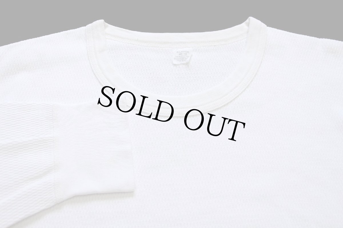 画像4: 80s USA製 UNITY コットン サーマルシャツ オフホワイト XL (4)