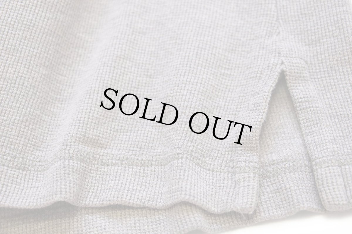 画像6: 90s USA製 LANDS'ENDランズエンド ヘンリーネック コットン カットソー グレーベージュ (6)