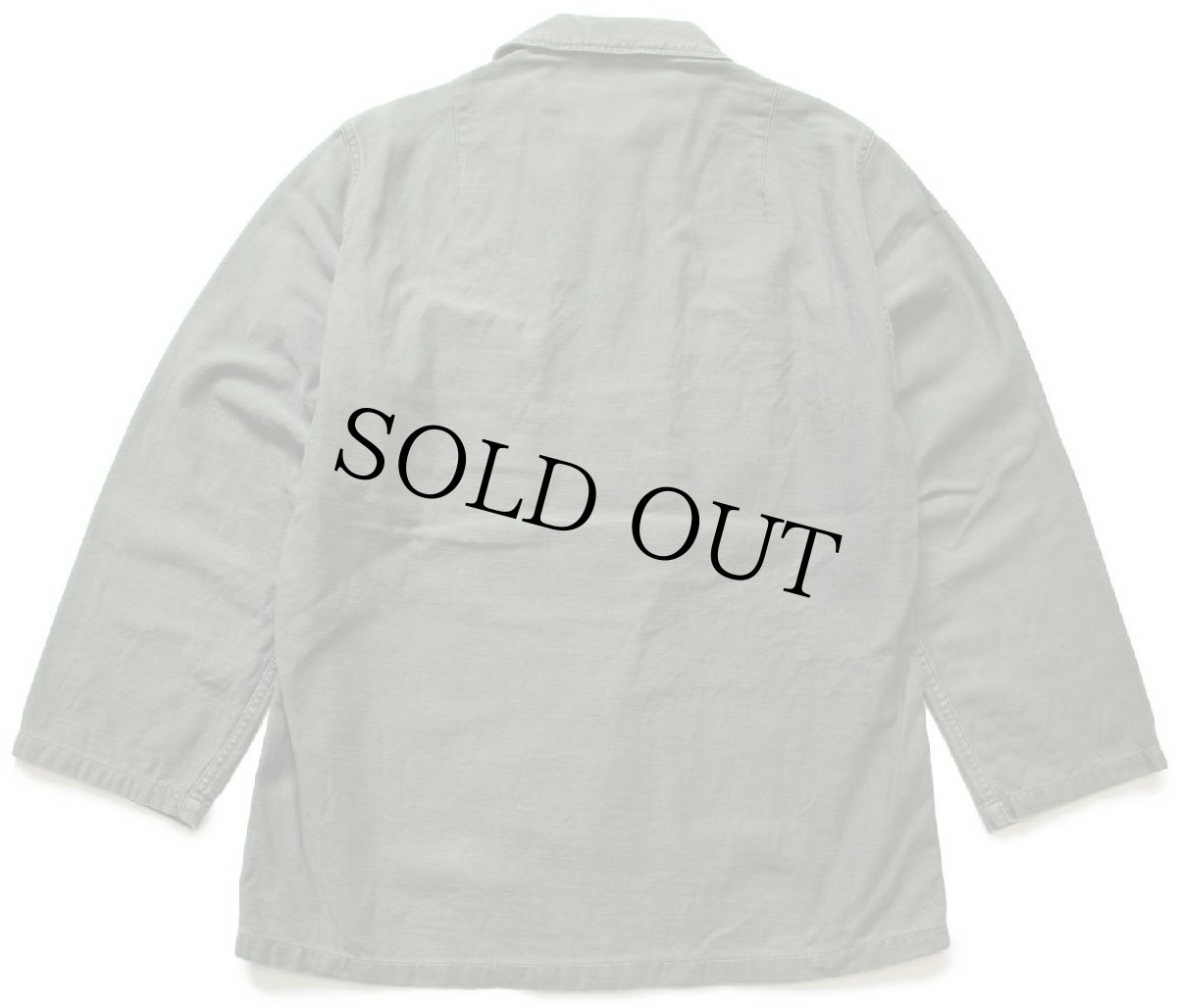 画像2: 60s 米軍 USMC ステンシル コットンサテン ユーティリティシャツ オリーブグリーン (2)