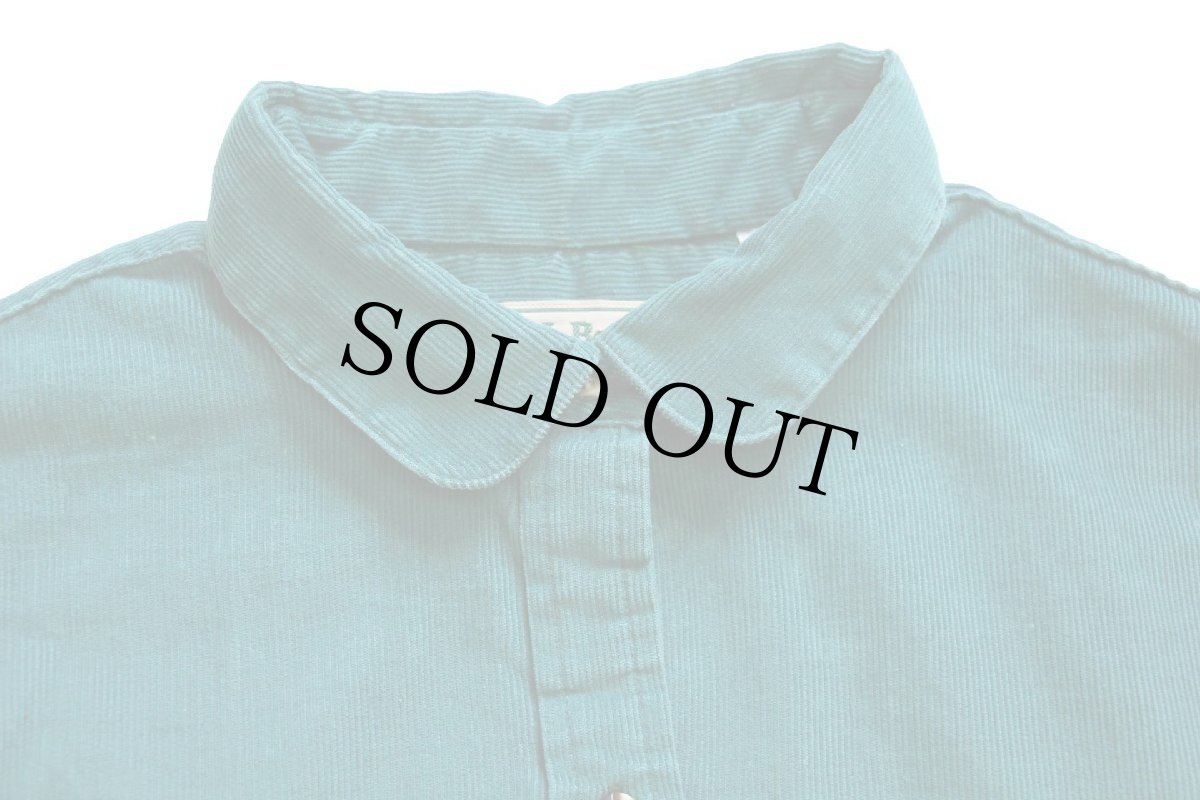 画像4: 80s USA製 L.L.Bean 丸襟 マキシ丈 コーデュロイ シャツワンピース エメラルドグリーン 20 (4)