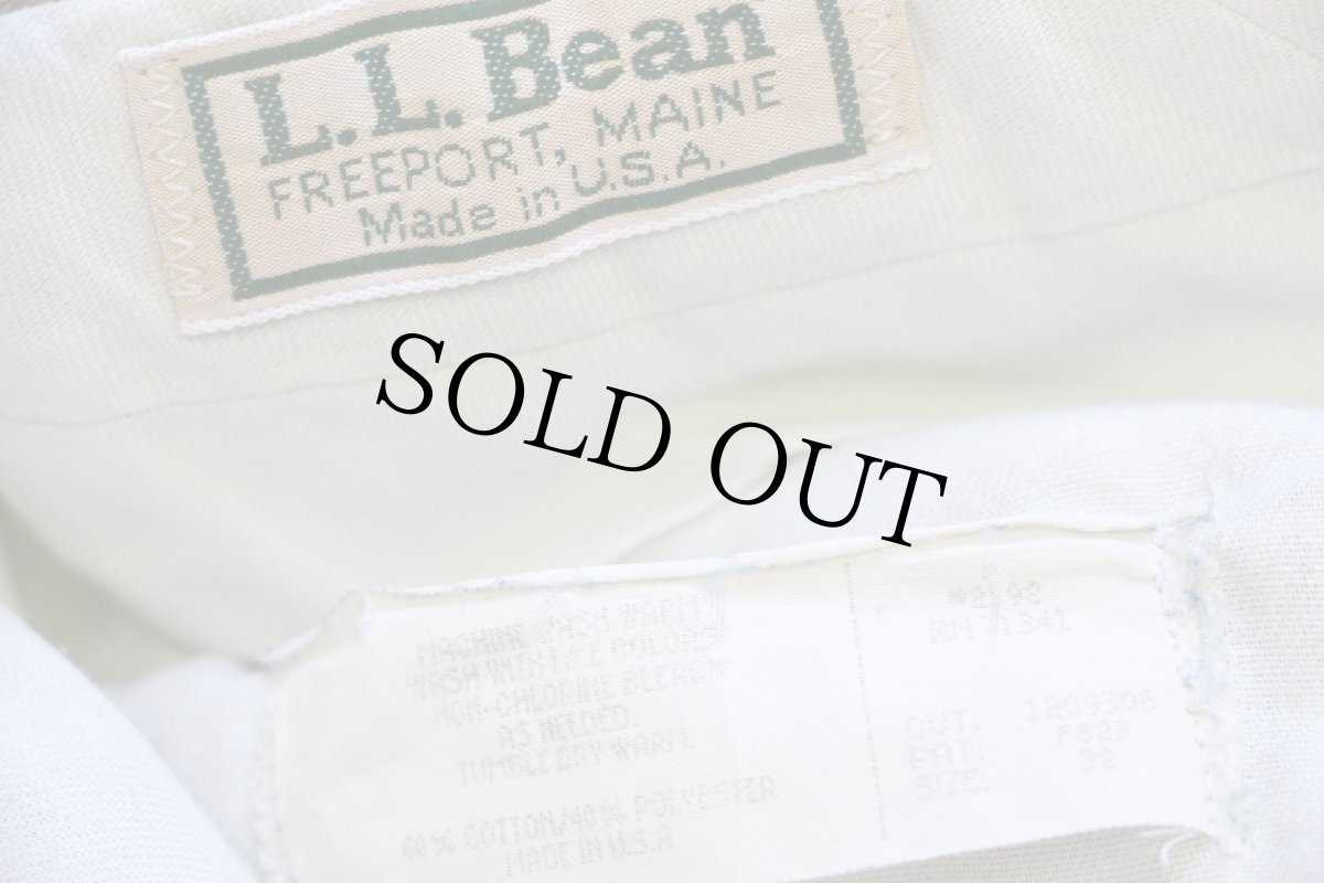 画像6: 80s USA製 L.L.Bean ペンキ飛び ツータック チノパン グレーベージュ w32 (6)