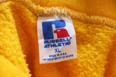 画像4: 80s USA製 RUSSELLラッセル 無地 スウェットパーカー 黄 XL★フーディー ブランク (4)