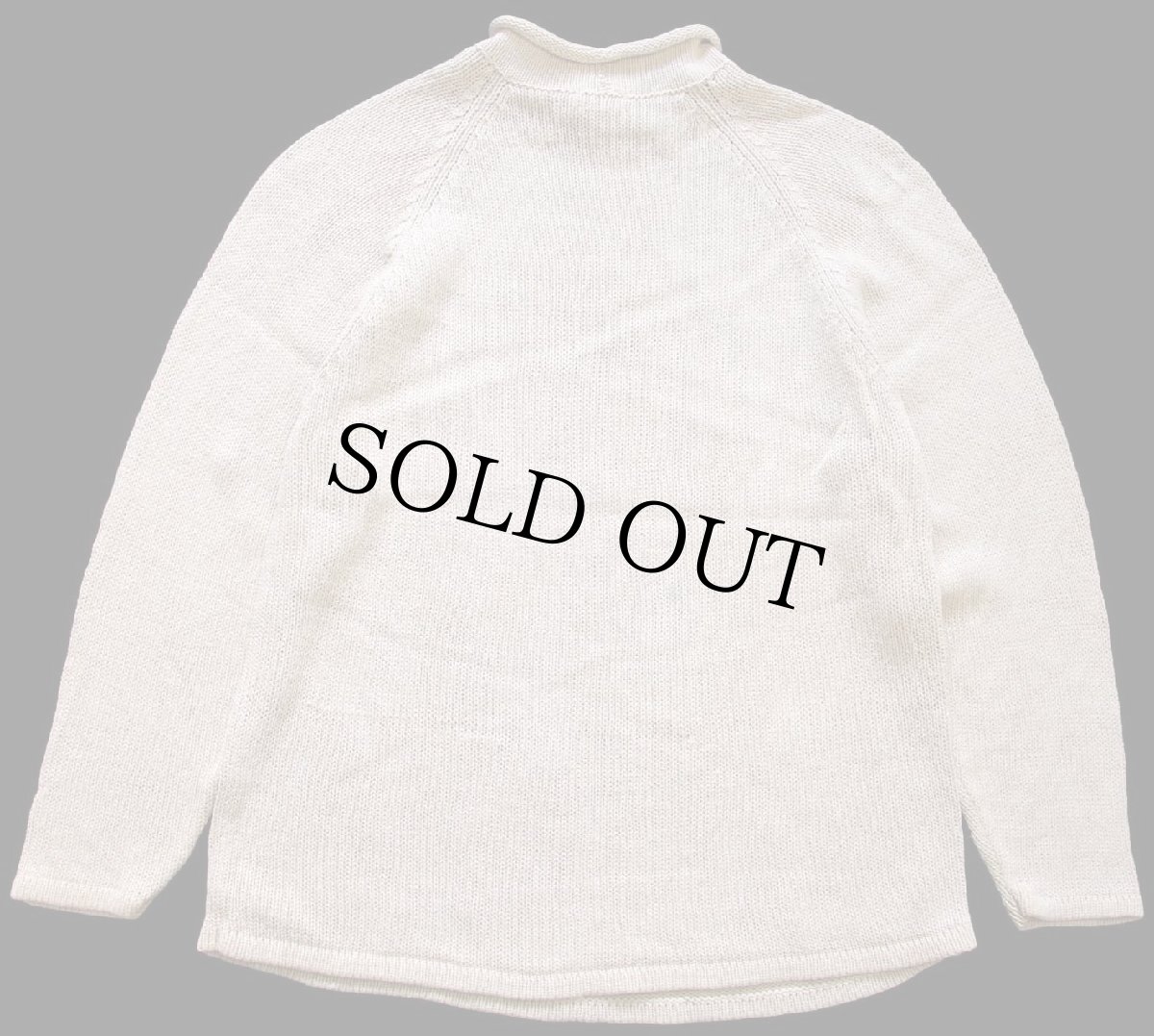 画像2: 90s J.CREW 無地 ロールネック リネン×コットンニット セーター ベージュ L (2)