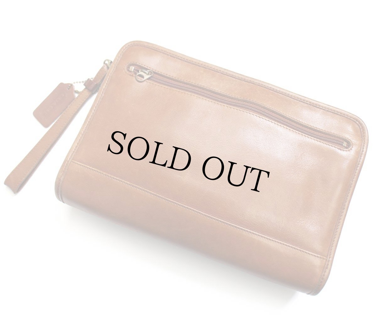 画像2: USA製 COACH オールド コーチ レザー クラッチバッグ ブラウン★9833 (2)