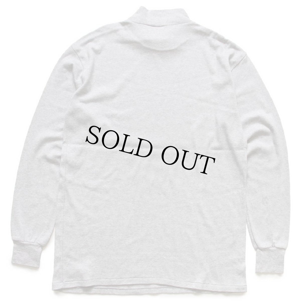 画像2: 90s USA製 STJOHN'SBAY 無地 モックネック コットン 長袖Tシャツ 杢グレー L (2)