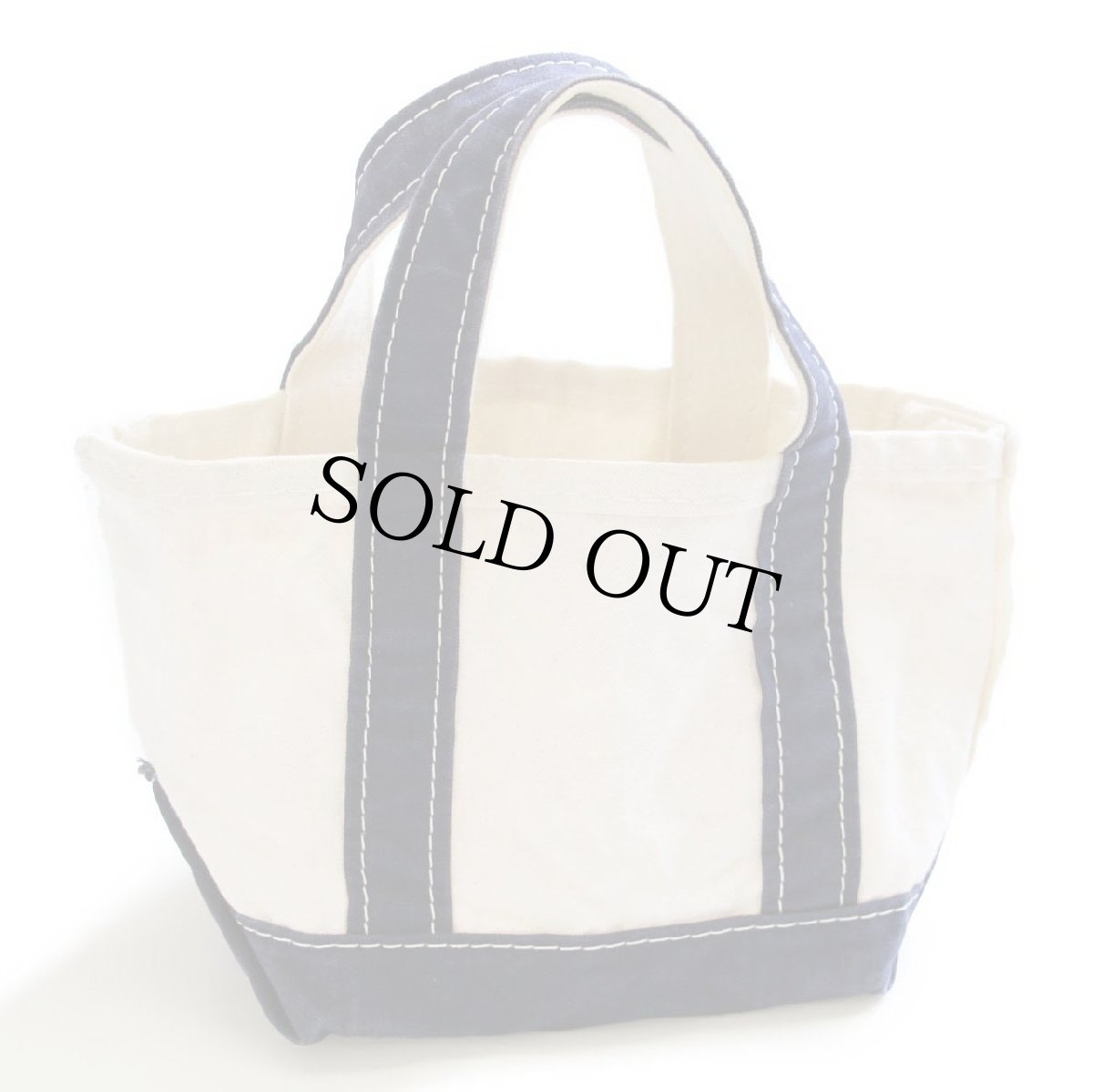 画像2: 00s USA製 L.L.Bean BOAT AND TOTE キャンバス トートバッグ 紺 ミニ (2)