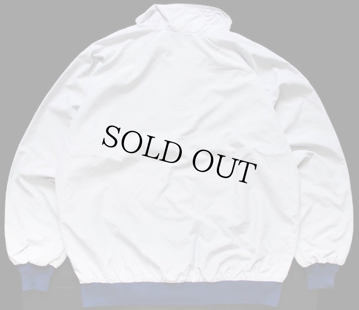 画像2: 80s patagoniaパタゴニア ナイロンジャケット ライトグレー×紺 XL (2)